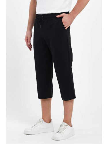 92406 Dewberry Adjustable Elastic Waist Mens Capri-BLACK