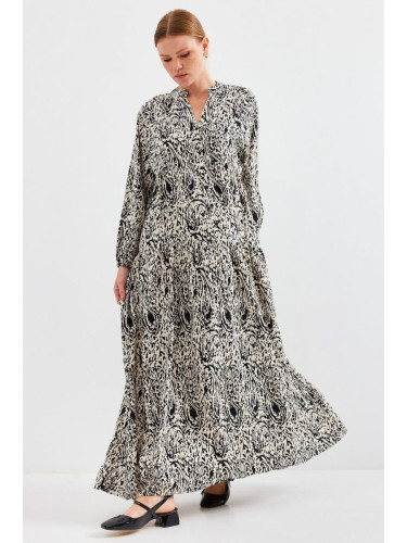 Bigdart 2423 Authentic Patterned Dress - Z. Black