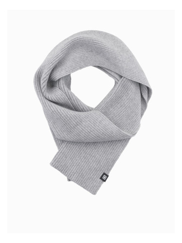 Ombre Men's monochrome ribbed knit scarf - grey