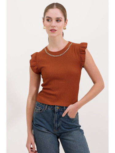 Bigdart 0430 Knitted Blouse - Tan