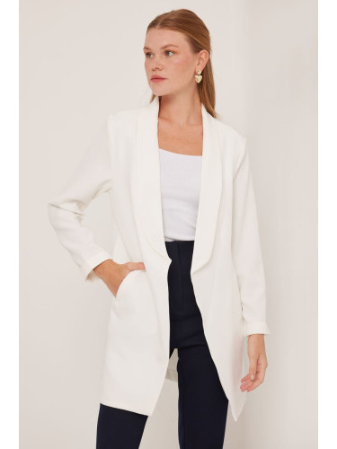 Bigdart Woman's White Long Blazer Jacket 0705