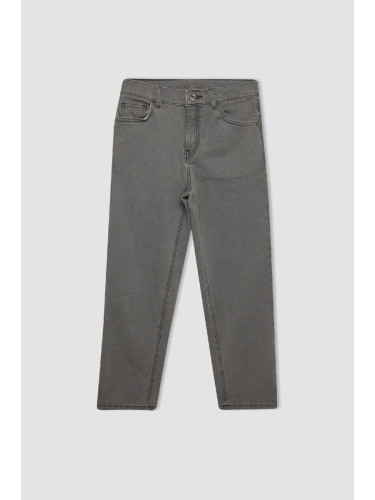 DEFACTO Boy Straight Fit Straight Leg Pocket Gray Jean Trousers