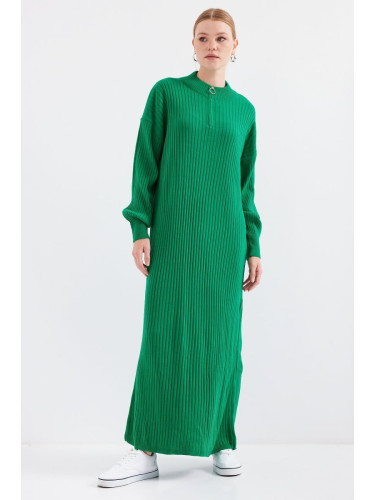 Bigdart 15839 Full-length Knitted Dress - Green