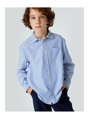 Koton Shirt Long Sleeve Buttoned Single Pocket Cotton Blend