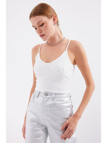 Bigdart 918 Rope Strap Crop Top - White