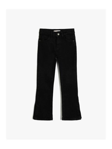 Koton Normal Waist Cotton Jeans with Slit Detail - Slim Jeans