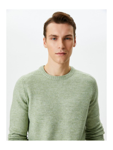 Koton Knitwear Sweater Basic Crew Neck Slim Fit Textured