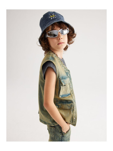 Koton Oversize Denim Vest with Flap Pocket