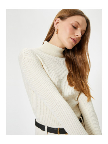 Koton High Collar Sweater Long Sleeve Hair Knitted Pattern