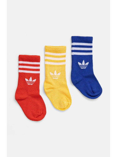 Детски чорапи adidas Originals CREW SOCK 3P (3 чифта) в жълто IY6695