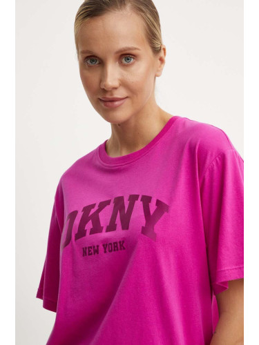 Памучна тениска Dkny в розово DP4T9812