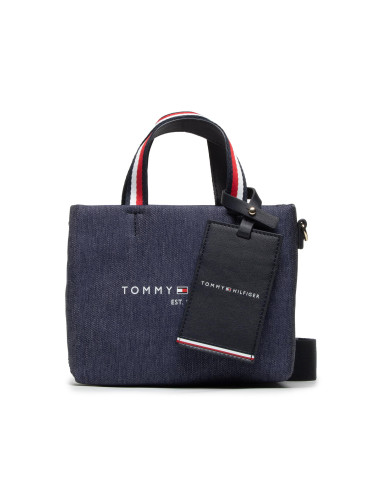 Дамска чанта Tommy Hilfiger Im Th Micro Shoper Tote Denim AW0AW11161 Тъмносин