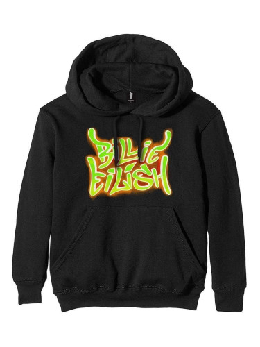 Billie Eilish Дреха с качулка Airbrush Flames Blohsh Black XL