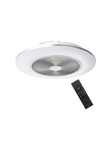 LED Димируема лампа с вентилатор ARIA LED/38W/230V сребриста + д.у.