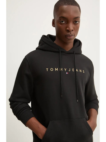 Суичър Tommy Jeans в черно с качулка с апликация DM0DM20503