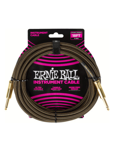 Ernie Ball Braided Instrument Cable Straight/Straight 5,5 m Директен - Директен Инструментален кабел