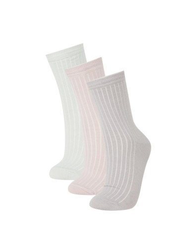 DEFACTO Women's 3-Piece Cotton Long Socks