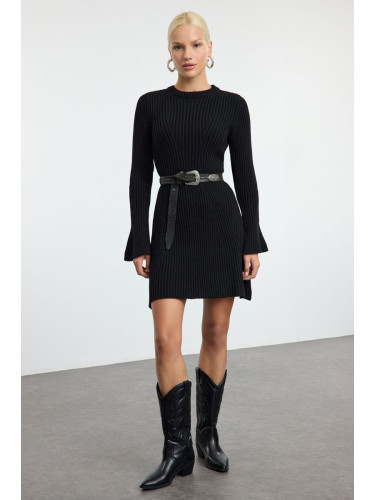 Trendyol Black Mini Knit A-Line Form Fit Dress