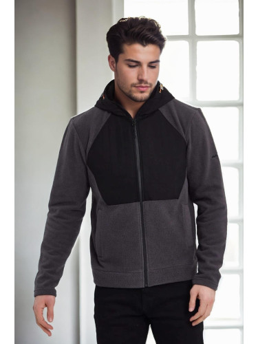 86616 Dewberry Zippered Mens Hoodie-BLACK