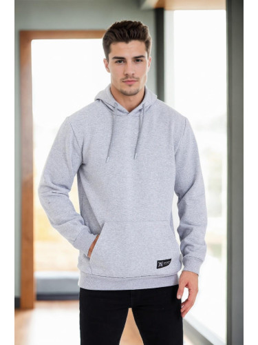 34605 Dewberry Kangaroo Pocket Hoody Mens Sweatshirt-GREY