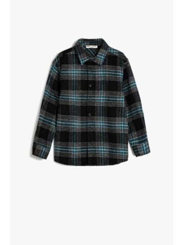 Koton Navy Blue Patterned Boy's Shirt