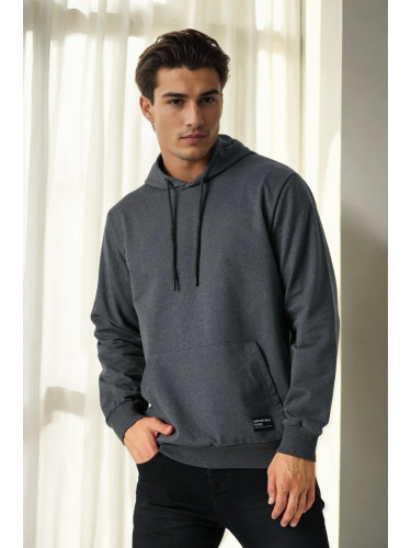 12612 Dewberry Hooded Kangaroo Pocket Mens Sweatshirt-ANTHRACITE