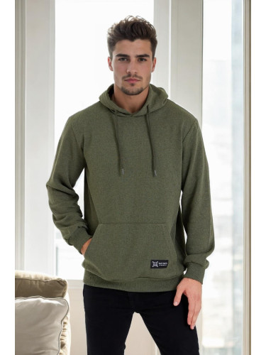 34605 Dewberry Kangaroo Pocket Hoody Mens Sweatshirt-Khaki