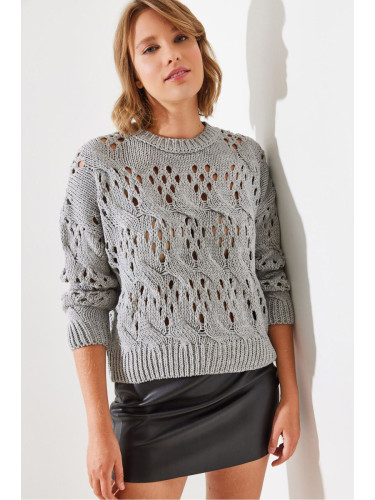 Bianco Lucci Women's Openwork Sweater