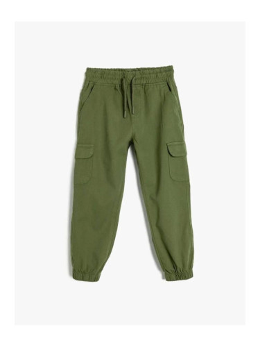 Koton Cargo Jogger Trousers Pocket Tie Waist Cotton