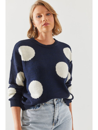 Bianco Lucci Women's Polka Dot Knitted Sweater