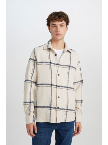 DEFACTO Modern Fit Polo Collar Lumberjack Long Sleeve Long Sleeve Shirt