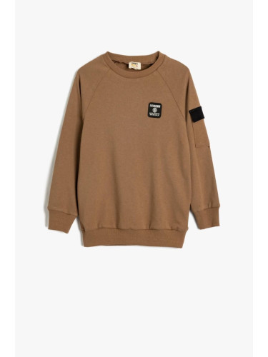 Koton Sweatshirt Pocket Detailed Crew Neck Long Sleeve Cotton Raised