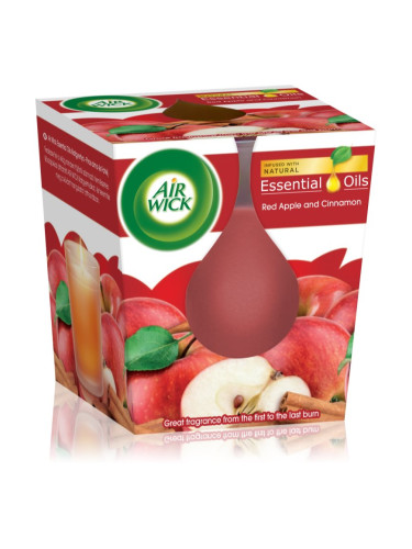 Air Wick Essential Oil Red Apple & Cinnamon ароматна свещ 105 гр.