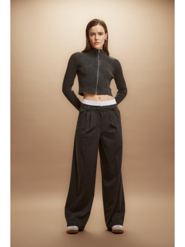 DEFACTO Cool Wide Leg Fit High Waist Wide Leg Trousers