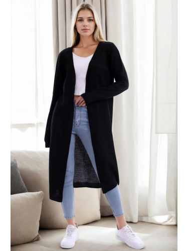 95822 Dewberry Long Knitwear Women Cardigan-BLACK