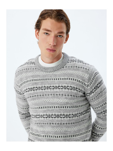 Koton Knitted Sweater Boxy Fit Crew Neck