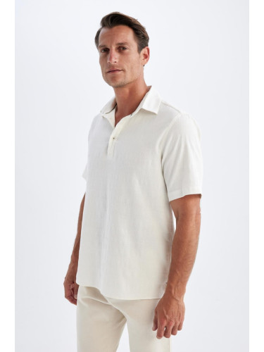 DEFACTO Regular Fit Textured Short Sleeve Shirt