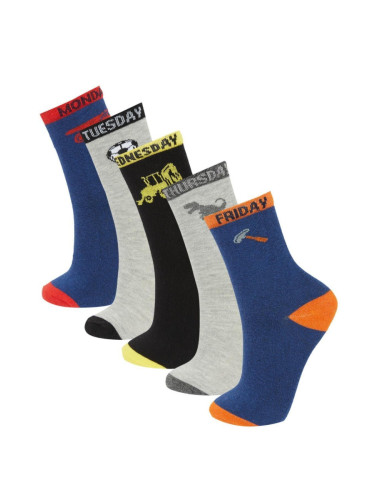 DEFACTO Boy's 5-Piece Cotton Long Socks