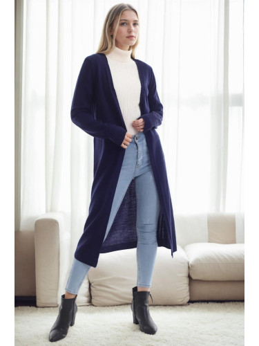 95822 Dewberry Long Knitwear Women Cardigan-Navy