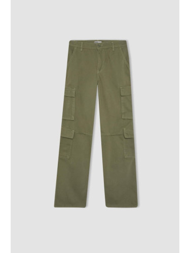 DEFACTO Cool Straight Fit Cargo Gabardine Trousers