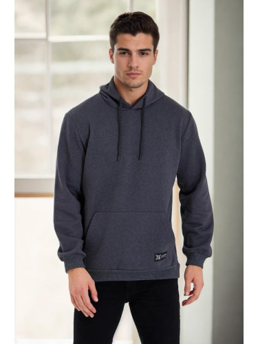 34605 Dewberry Kangaroo Pocket Hoody Mens Sweatshirt-ANTHRACITE