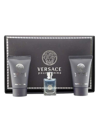 Versace Pour Homme Комплект за мъже EDT тоалетна вода 50 ml Афтършейв балсам 50 ml Душ гел 50 ml 