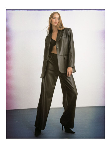 Koton Melis Ağazat X - Faux Leather Wide Leg Trousers