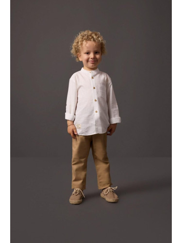 DEFACTO Baby Boy Mandarin Collar Textured Long Sleeve Shirt