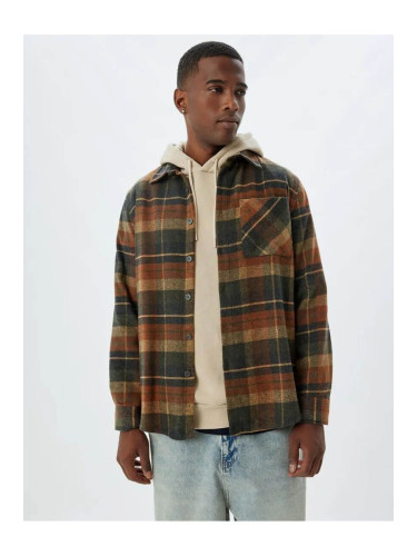 Koton Lumberjack Shirt Long Sleeve Pocket Detail Cotton Blend