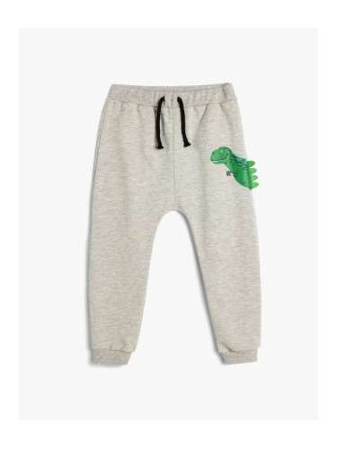 Koton Dinosaur Jogger Sweatpants Tie Waist Pocket Applique Detailed