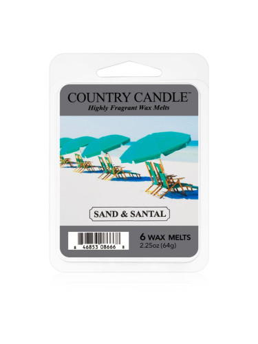 Country Candle Sand & Santal восък за арома-лампа 64 гр.