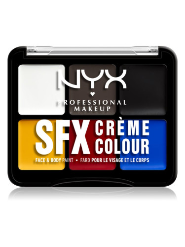 NYX Professional Makeup Halloween SFX Paints мултифункционална палитра за тяло и лице цвят 01 Primary 6 гр.