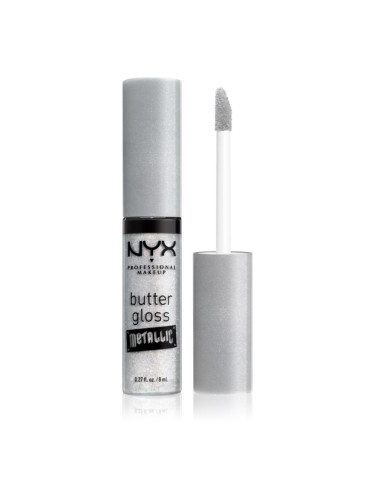 NYX Professional Makeup Butter Gloss Metallic гланц за устни с метален ефект цвят 10 Ice 8 мл.