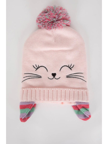 DEFACTO Girl's Cat Figured Pompom Beret